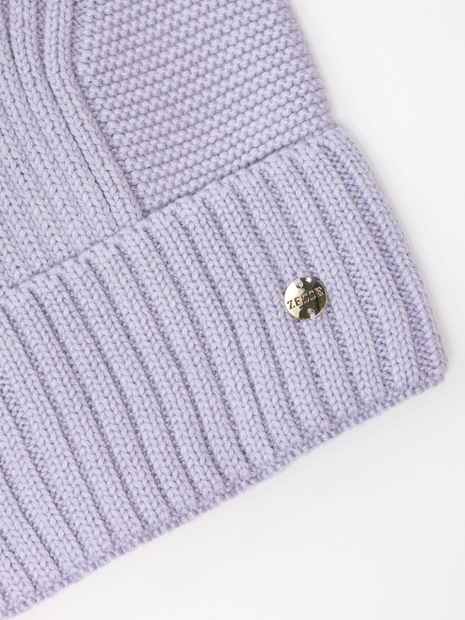 Шапка-бини из смесовой вискозы с отворотом в ассортименте